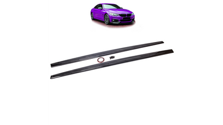 Sport Side Skirts Extensions Carbon Look suitable for BMW 4 (F32) Coupe (F33) Convertible (F36) Gran Coupe 2013-now