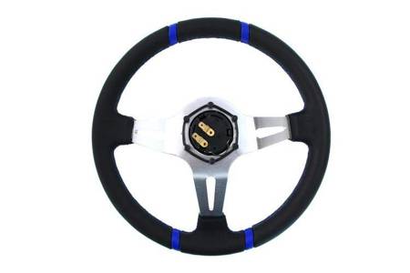 Steering wheel SLIDE 350mm offset:90mm Suede Blue