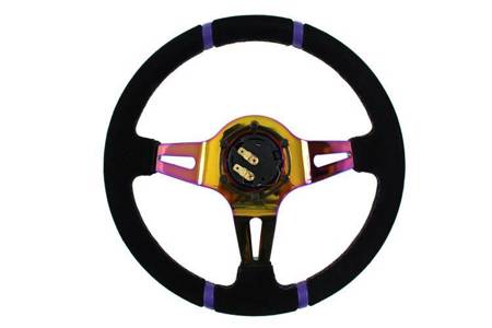 Steering wheel SLIDE 350mm offset:90mm Suede NeoChrome