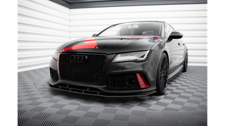 Street Pro Front Splitter Audi A7 RS7 Look C7 Black-Red