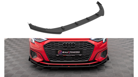 Street Pro Front Splitter + Flaps Audi A3 8Y Black + Gloss Flaps