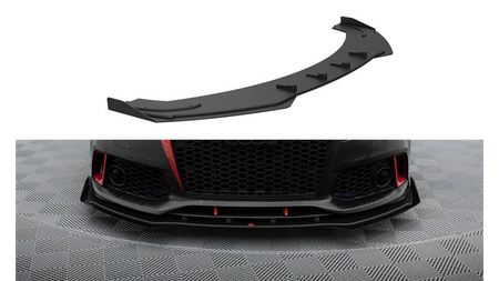 Street Pro Front Splitter + Flaps Audi A7 RS7 Look C7 Black + Gloss Flaps