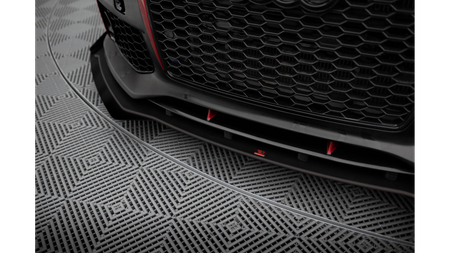 Street Pro Front Splitter + Flaps Audi A7 RS7 Look C7 Black + Gloss Flaps