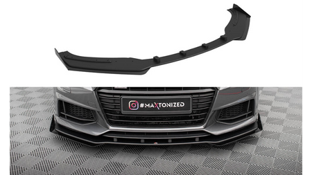 Street Pro Front Splitter + Flaps Audi TT S / S-Line 8S Black + Gloss Flaps