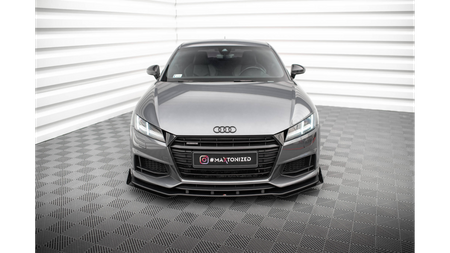 Street Pro Front Splitter + Flaps Audi TT S / S-Line 8S Black + Gloss Flaps