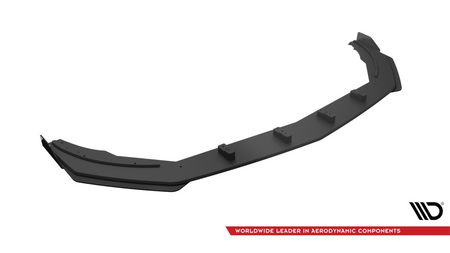 Street Pro Front Splitter + Flaps Mercedes A35 AMG / AMG-Line Aero Pack W177 Black-Red + Gloss Flaps