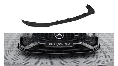 Street Pro Front Splitter + Flaps Mercedes-AMG A35 W177 Facelift Black-Red + Gloss Flaps