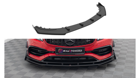 Street Pro Front Splitter + Flaps Mercedes-Benz A 45 AMG Aero W176 Facelift Black + Gloss Flaps