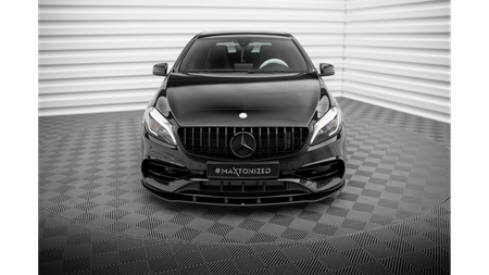 Street Pro Front Splitter Mercedes-Benz A AMG-Line W176 Facelift Black