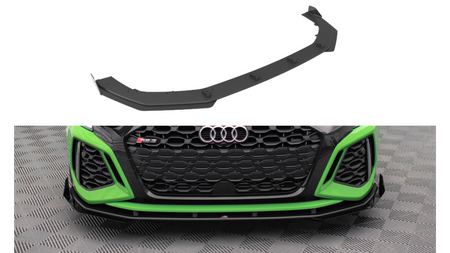 Street Pro Front Splitter V.1 + Flaps Audi RS3 8Y Black + Gloss Flaps