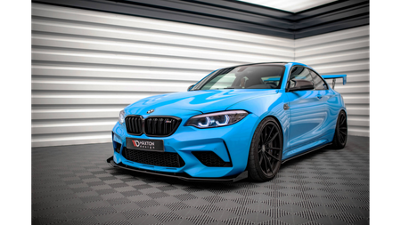 Street Pro Front Splitter V.1 + Flaps BMW M2 Competition F87 Black + Gloss Flaps