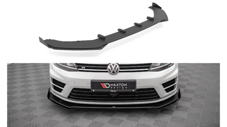 Street Pro Front Splitter V.1 + Flaps Volkswagen Golf R Mk7 Black + Gloss Flaps