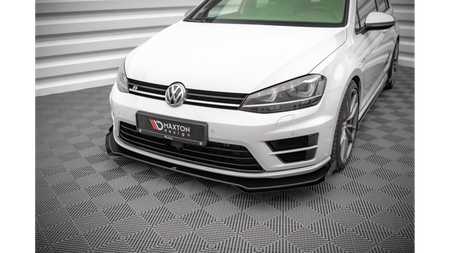 Street Pro Front Splitter V.1 + Flaps Volkswagen Golf R Mk7 Black + Gloss Flaps