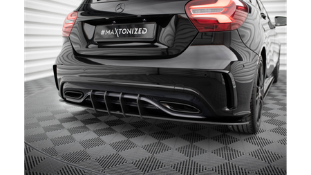 Street Pro Rear Diffuser Mercedes-Benz A AMG-Line W176 Facelift Black-Red