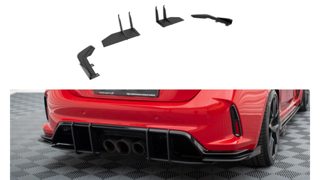 Street Pro Rear Side Splitters + Flaps Honda Civic Type-R Mk 11 Black + Gloss Flaps