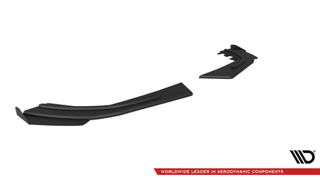 Street Pro Rear Side Splitters + Flaps Mercedes-AMG A35 Hatchback W177 Black + Gloss Flaps