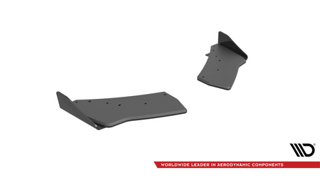 Street Pro Rear Side Splitters + Flaps Volkswagen Golf R Mk7 Black + Gloss Flaps