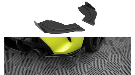 Street Pro Rear Side Splitters V.1 + Flaps V.1 BMW 1 F40 M-Pack / M135i Black + Gloss Flaps