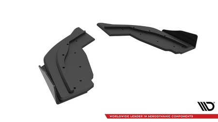Street Pro Rear Side Splitters V.1 + Flaps V.1 BMW 1 F40 M-Pack / M135i Black + Gloss Flaps
