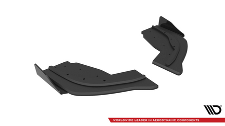 Street Pro Rear Side Splitters V.1 + Flaps V.1 BMW 1 F40 M-Pack / M135i Black + Gloss Flaps