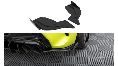 Street Pro Rear Side Splitters V.2 + Flaps V.2 BMW 1 F40 M-Pack / M135i Black + Gloss Flaps