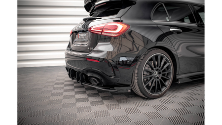 Street Pro Rear Valance + Flaps Mercedes A35 AMG Hatchback Aero Pack W177 Red + Gloss Flaps