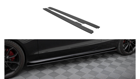 Street Pro Side Skirts Diffusers Audi A5 / A5 S-Line / S5 Coupe / Cabrio 8T / 8T Facelift Black-Red