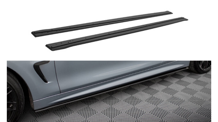 Street Pro Side Skirts Diffusers BMW 4 Coupe / Gran Coupe / Cabrio M-Pack F32 / F36 / F33 Black