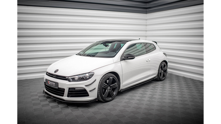 Street Pro Side Skirts Diffusers + Flaps Volkswagen Scirocco R Mk3 Black + Gloss Flaps