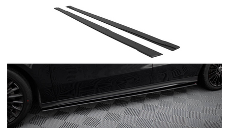 Street Pro Side Skirts Diffusers Mercedes-AMG A35 W177 Facelift Black-Red