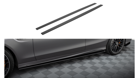 Street Pro Side Skirts Diffusers Mercedes-AMG C63 Sedan / Estate W205 Facelift Black