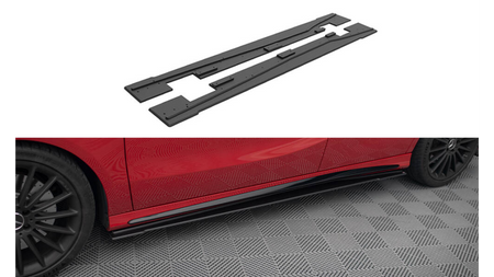 Street Pro Side Skirts Diffusers Mercedes-Benz A 45 AMG W176 Facelift Black-Red