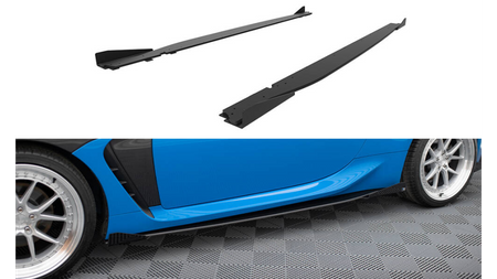 Street Pro Side Skirts Diffusers V.1 + Flaps Toyota GR86 Mk1 Black + Gloss Flaps