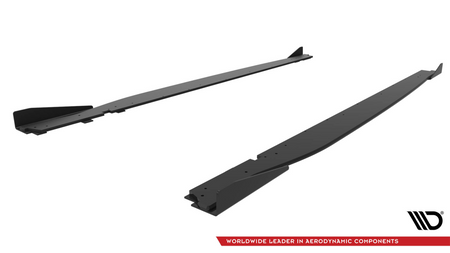 Street Pro Side Skirts Diffusers V.1 + Flaps Toyota GR86 Mk1 Black + Gloss Flaps