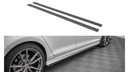 Street Pro Side Skirts Diffusers Volkswagen Golf R Mk7 Black-Red