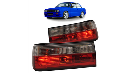 Tail Lights Crystal Red Clear suitable for BMW 3 (E30) Sedan Touring Convertible Facelift 1988-1991