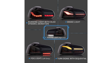 Tail Lights Dynamic LED Smoke suitable for VW GOLF VI 2008-2013