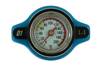 D1Spec Radiator cap with thermometer 15mm 1.1 Bar Blue