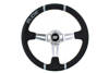 Steering wheel SLIDE 350mm offset:90mm Leather Silver