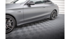 Street Pro Side Skirts Diffusers + Flaps Mercedes-AMG C43 Coupe C205 Facelift Black-Red + Gloss Flaps