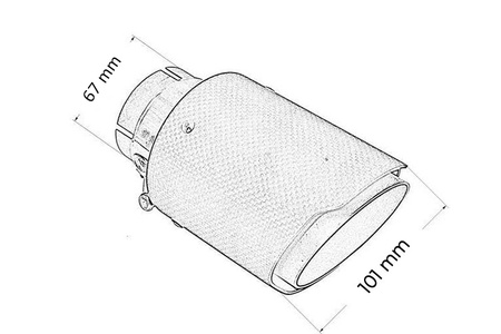 Exhaust Tip 101mm enter 67mm Carbon Gloss