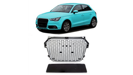 Grill Audi A1 8X Silver & Gloss Black