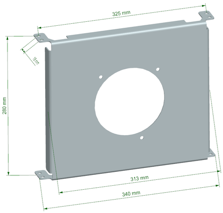 Cooling Plate TurboWorks for 19 rows Race Oil Cooler and 5 inch fan