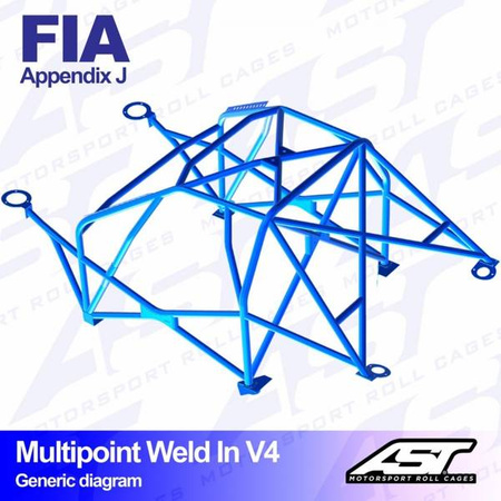 Roll Cage AUDI Coupe (B2) 2-doors Coupe Quattro MULTIPOINT WELD IN V4