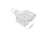 Exhaust Tip 114mmx2 enter 76mm Carbon Matte