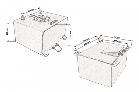 Zbiornik paliwa 40L TurboWorks z czujnikiem Srebrny
