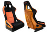 Racing seat SLIDE KS2 Premium Black & Orange Suede Orange Glitter
