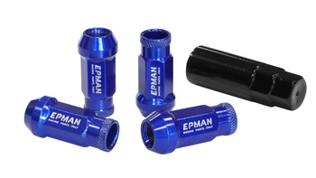 Wheel lug nuts Epman JDM Steel M12x1.5 Cone Blue ​