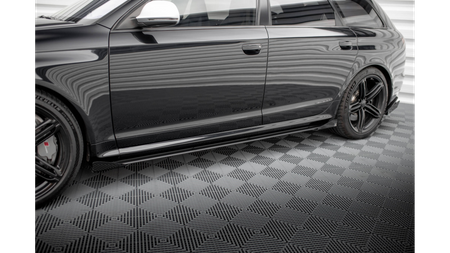 Dokładka Audi RS6 C6 Progi Street Pro Black-Red + Gloss Flaps