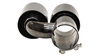 Exhaust Tip 101mmx2 enter 76mm Black Chrome Set